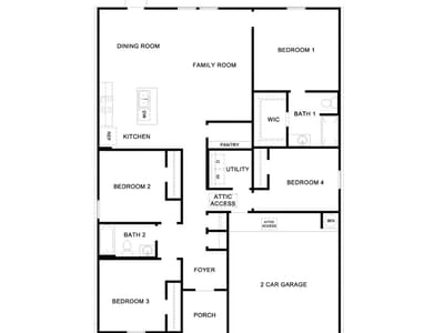 Living area at 20208 TESTER St - 4 bed 2 bath home