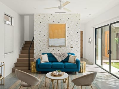 Living area at 2214 S 3rd St Unit #B - 3 bed 2 bath home