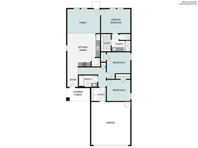 Living area at 2602 Derwent Dr - 3 bed 2 bath home