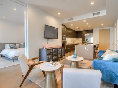Living area at 501 West Ave Unit #1002 - 1 bed 1 bath home