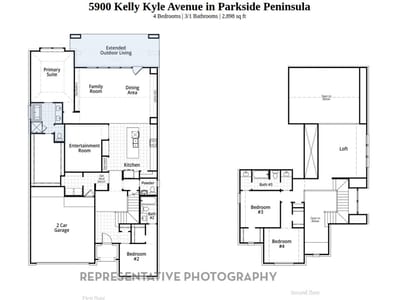Living area at 5900 Kelly Kyle Ave - 4 bed 3 bath home