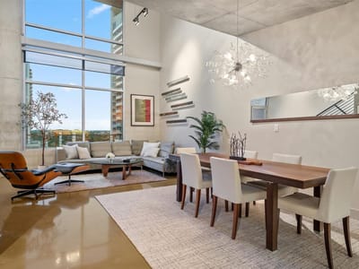 Primary bedroom at 800 W 5th ST Unit #1104 - 2 bed 2 bath home