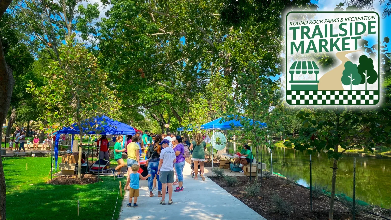 Round Rock Parks weekend farmers market along the trail