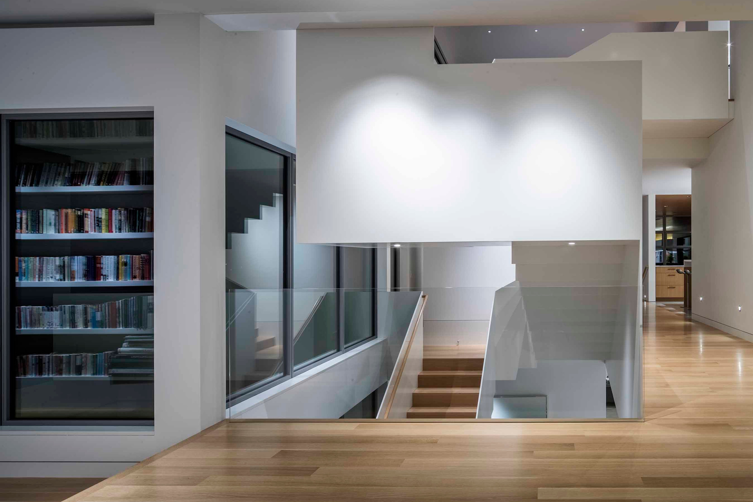 Primary bedroom enclosed on three sides with views outward