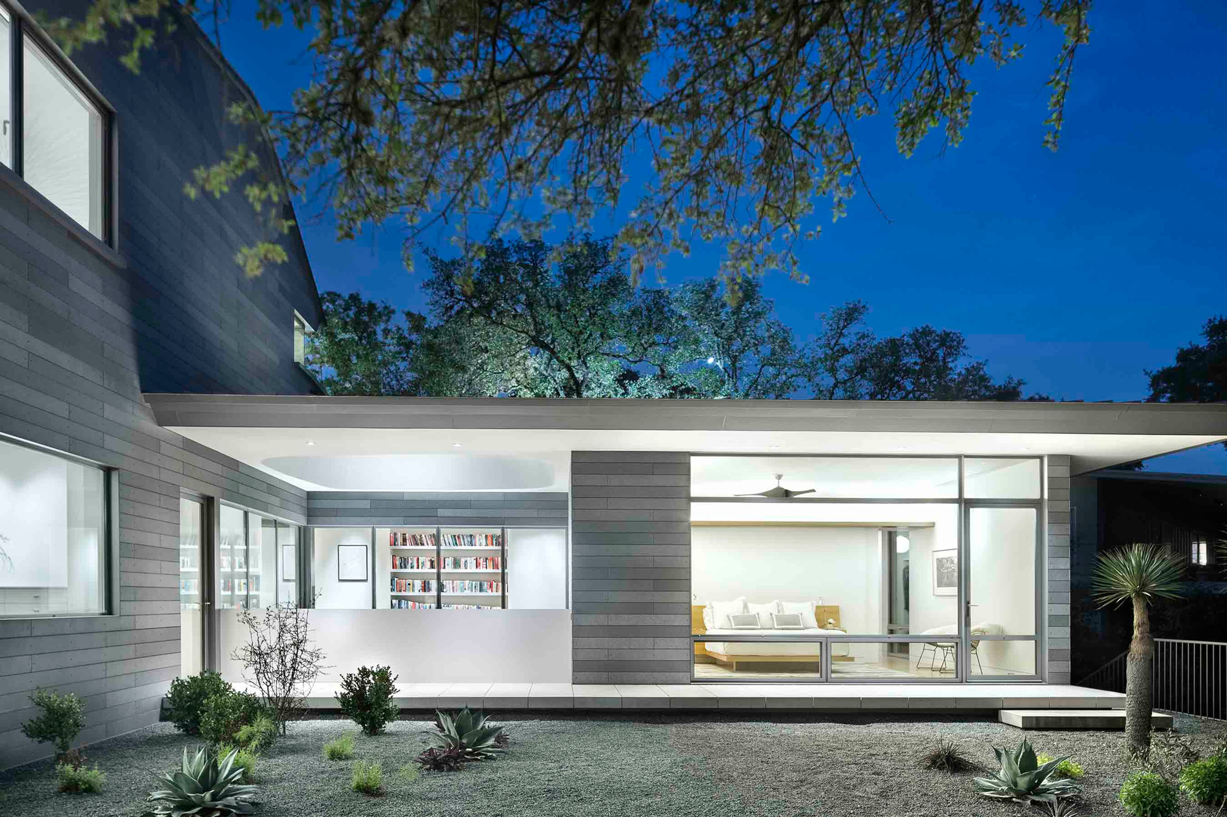 Pool area surrounded by mature vegetation