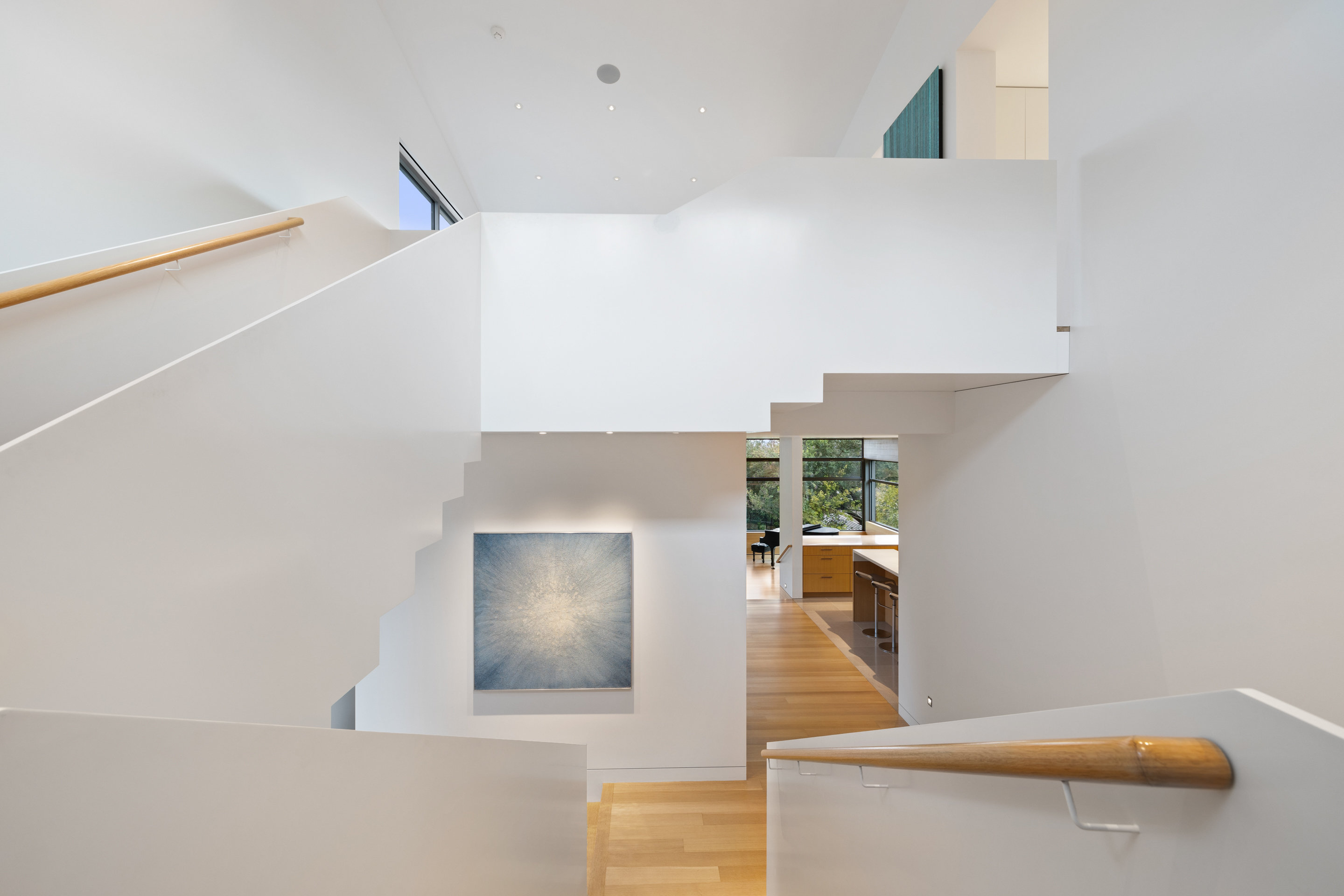 Staircase sculptural profile from the living level