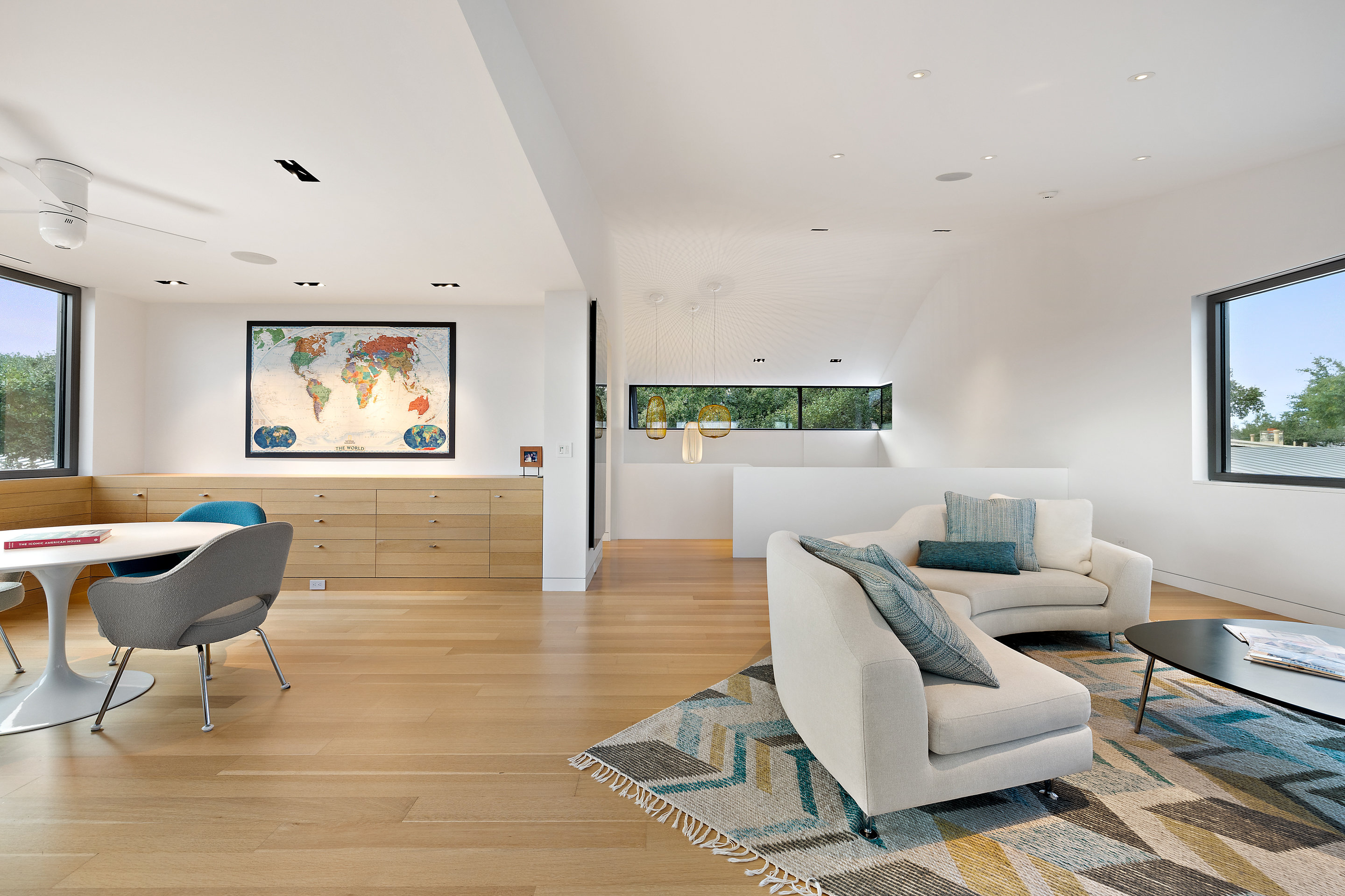 Covered rear patio with southeastern Hill Country views