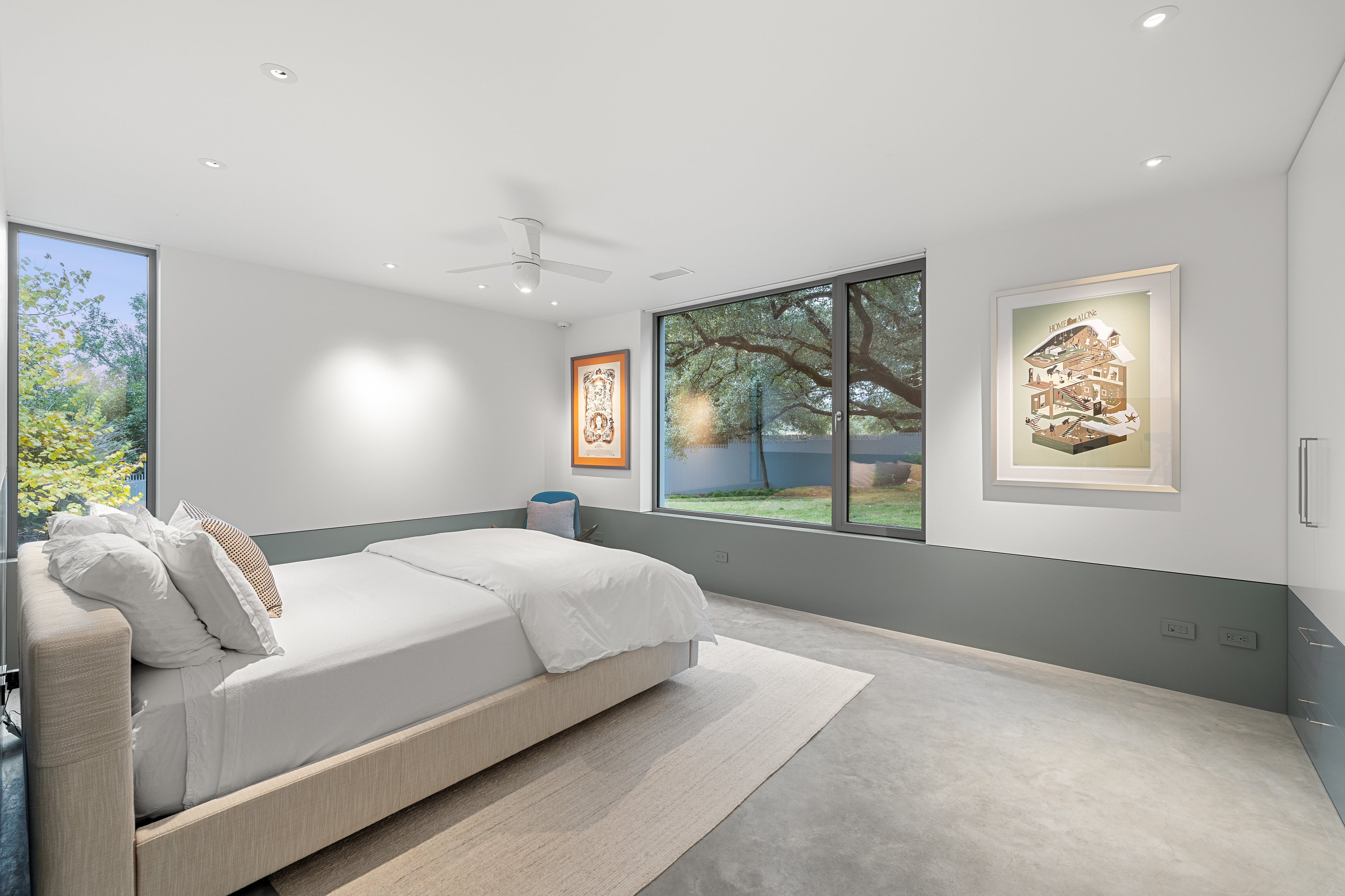 Side garden path with steel edging and native plantings