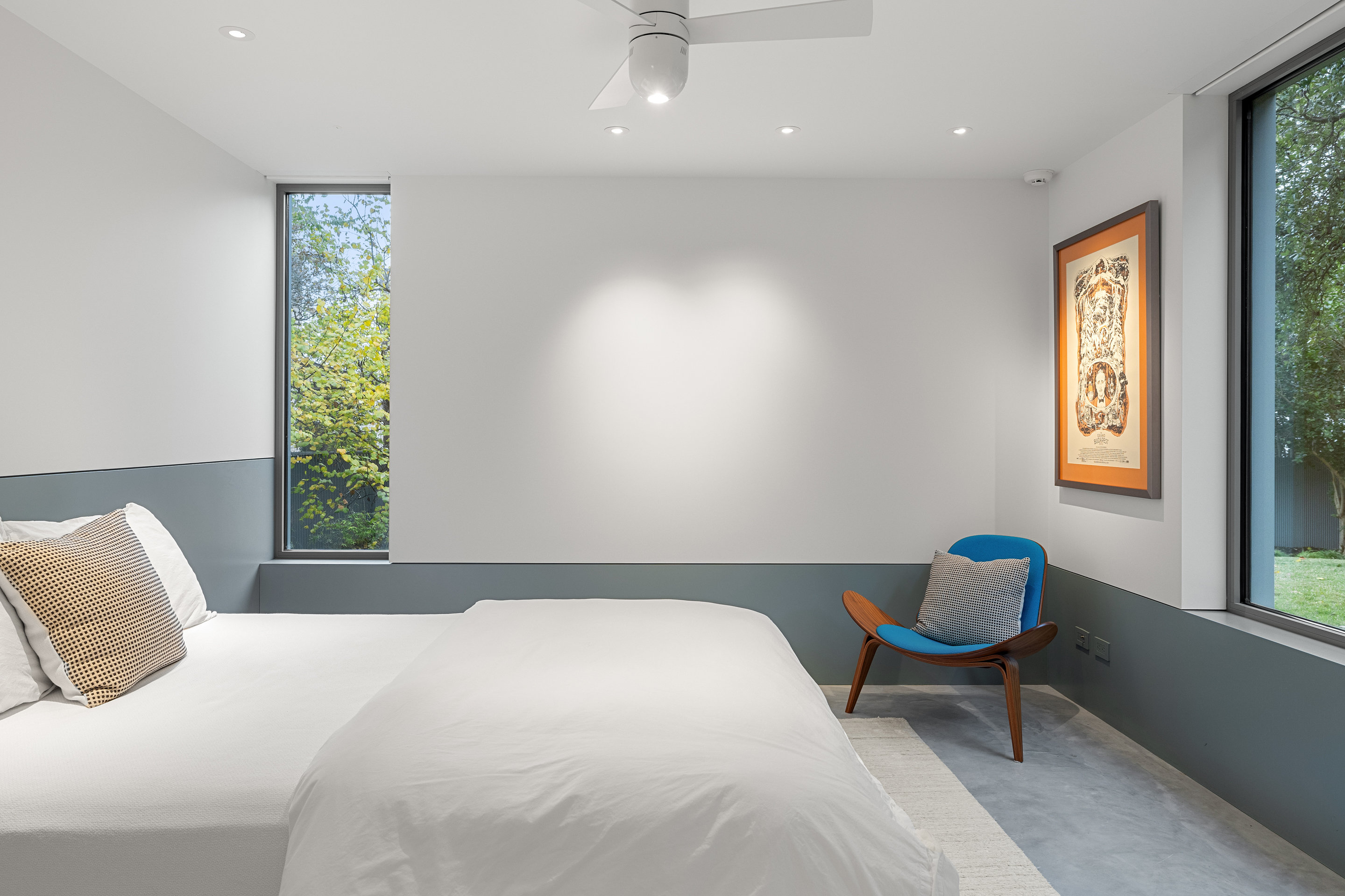 Rear yard with pool area surrounded by mature vegetation