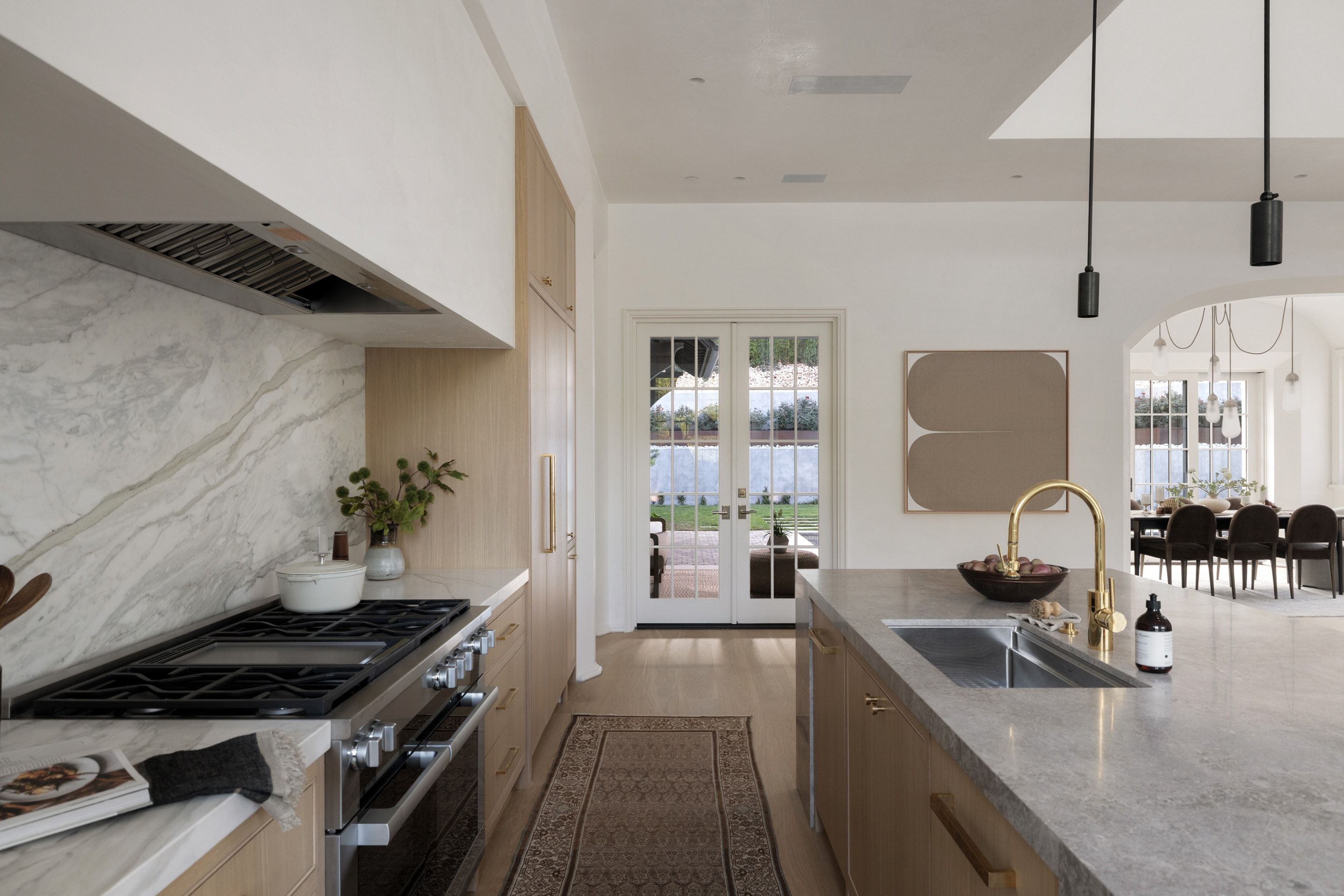 3802 Balcones Drive kitchen range and island
