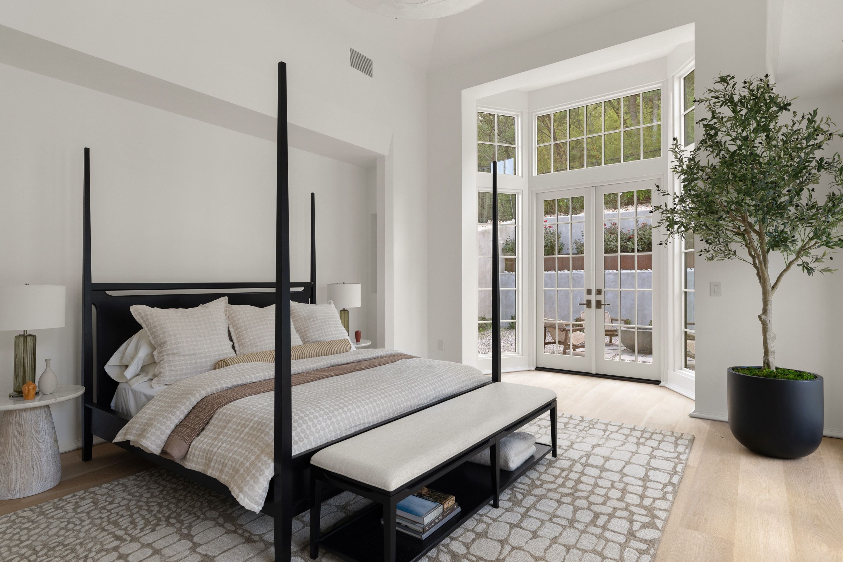 3802 Balcones Drive primary bedroom poolside