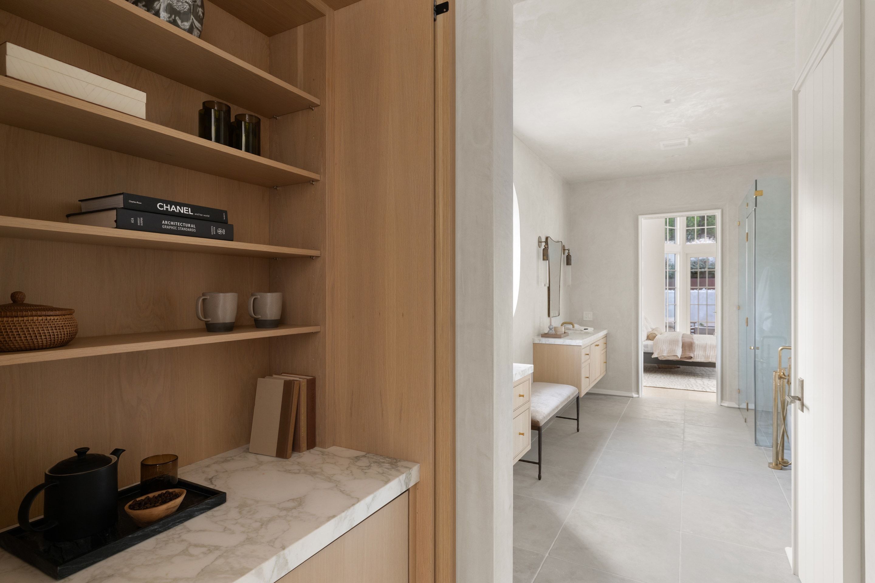 3802 Balcones Drive built in shelving vignette