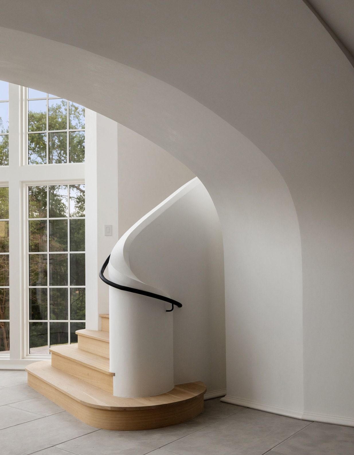 3802 Balcones Drive stair and window detail