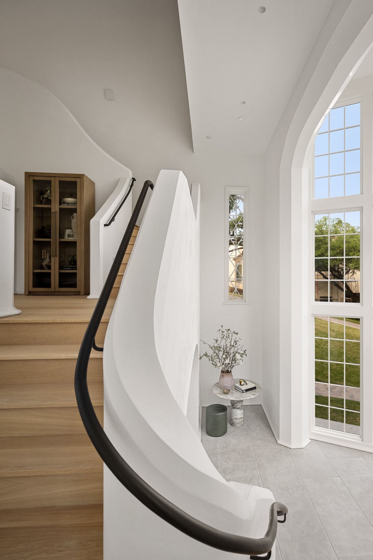 3802 Balcones Drive stair hall detail