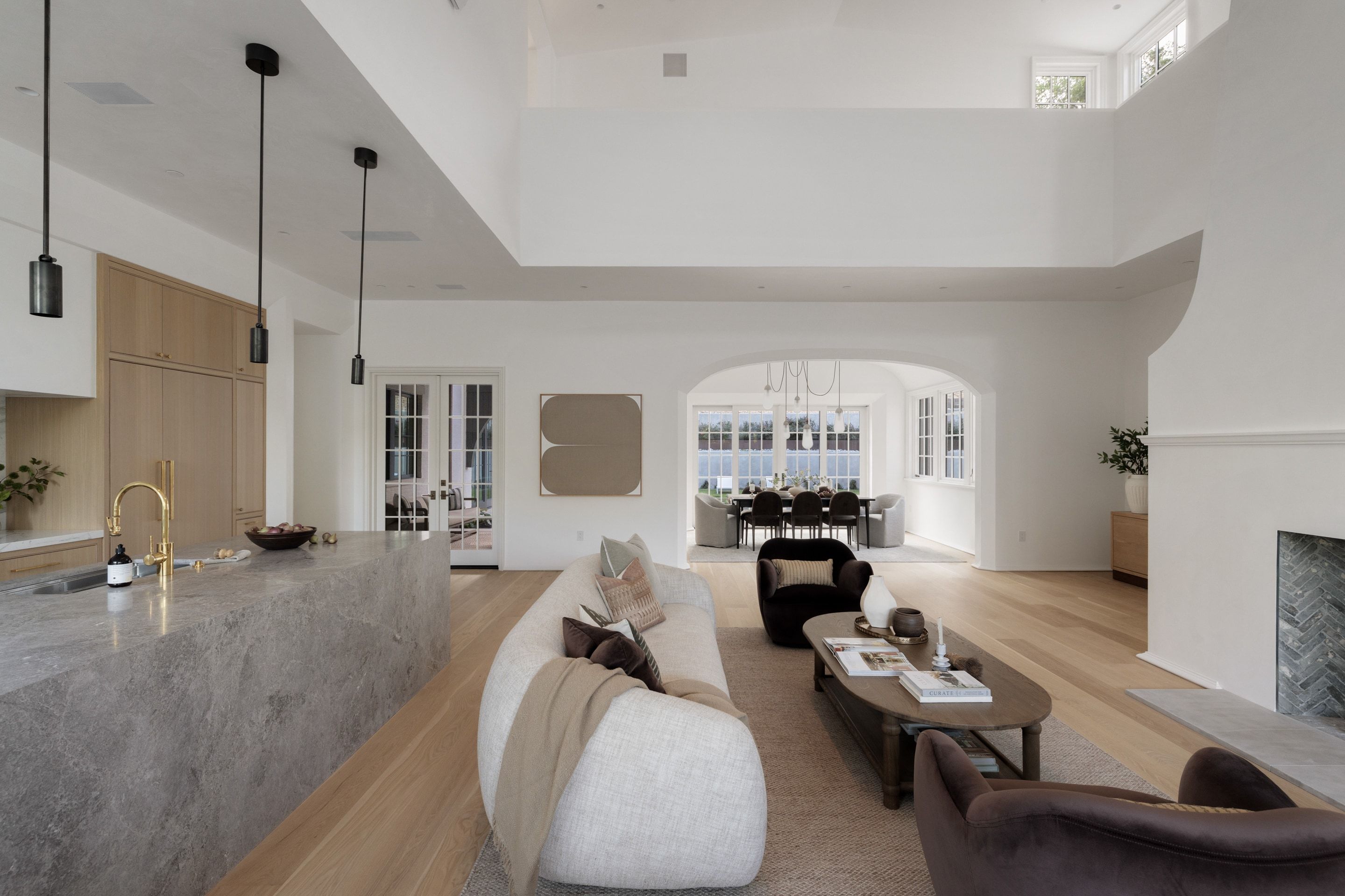 3802 Balcones Drive great room and kitchen angle
