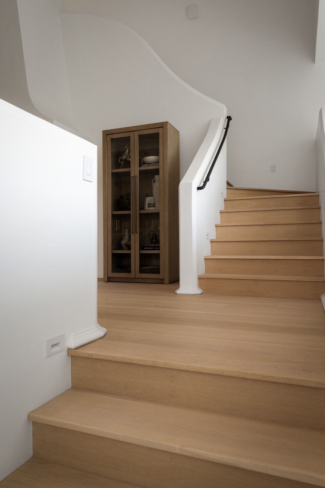 3802 Balcones Drive stair base and cabinet