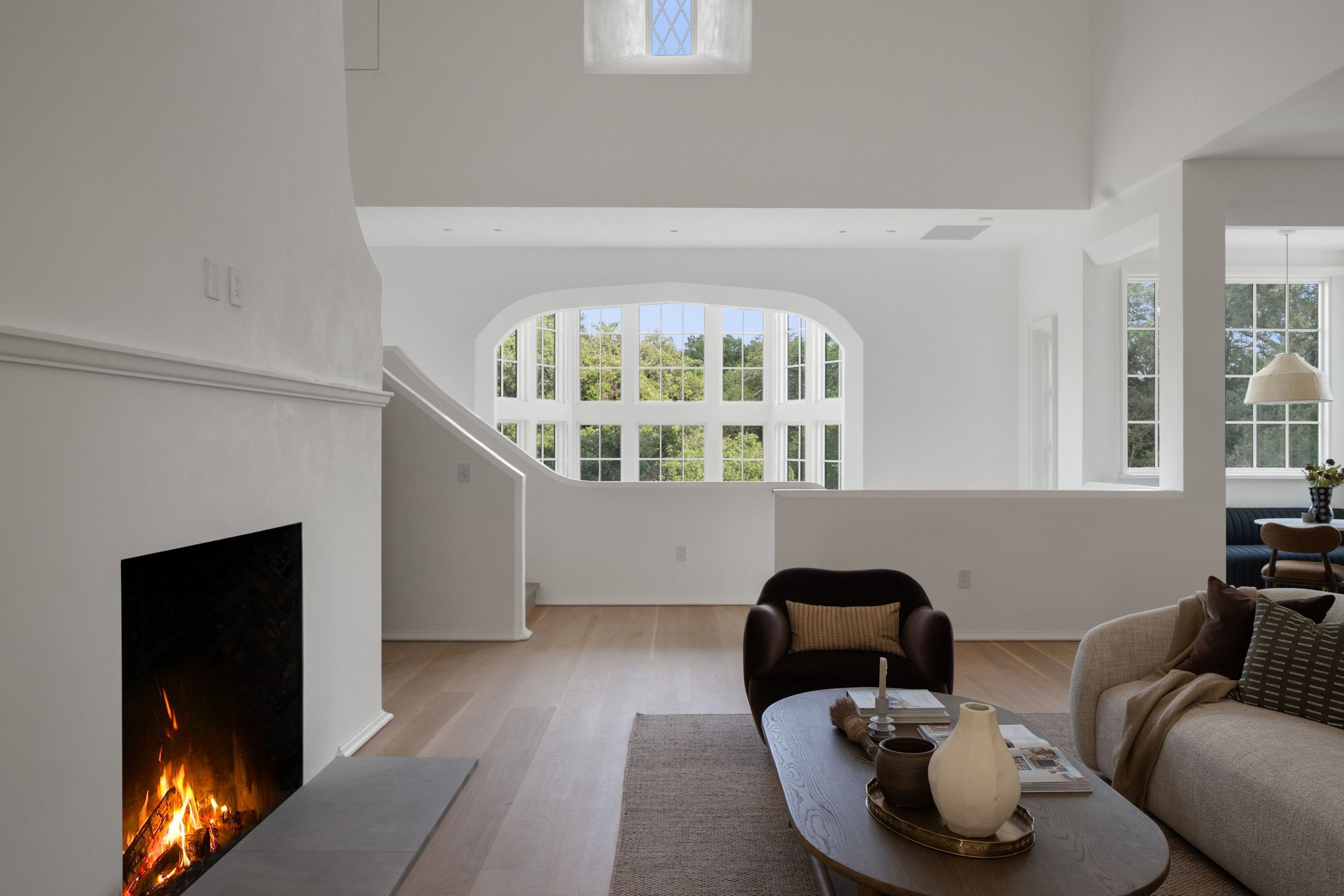 3802 Balcones Drive living room fireplace wide