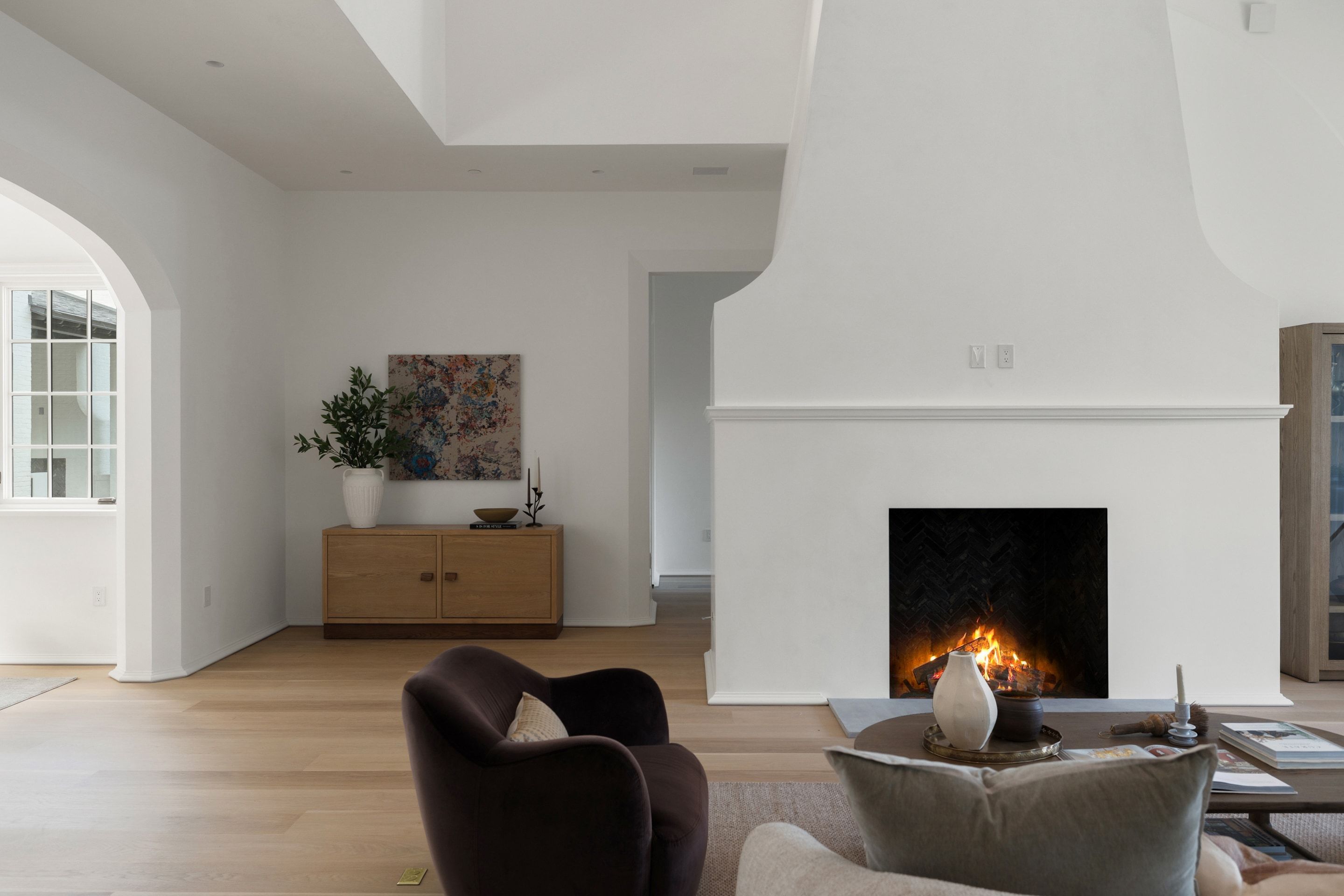 3802 Balcones Drive living room fireplace front