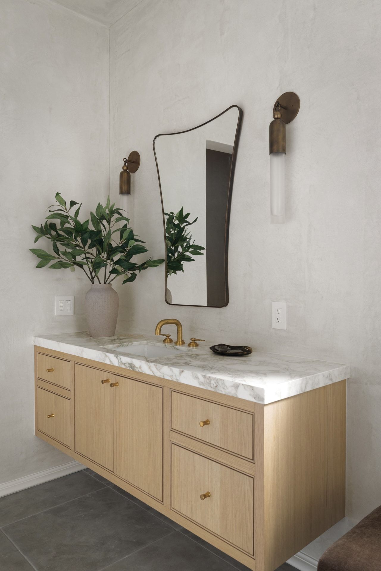 3802 Balcones Drive marble vanity close up