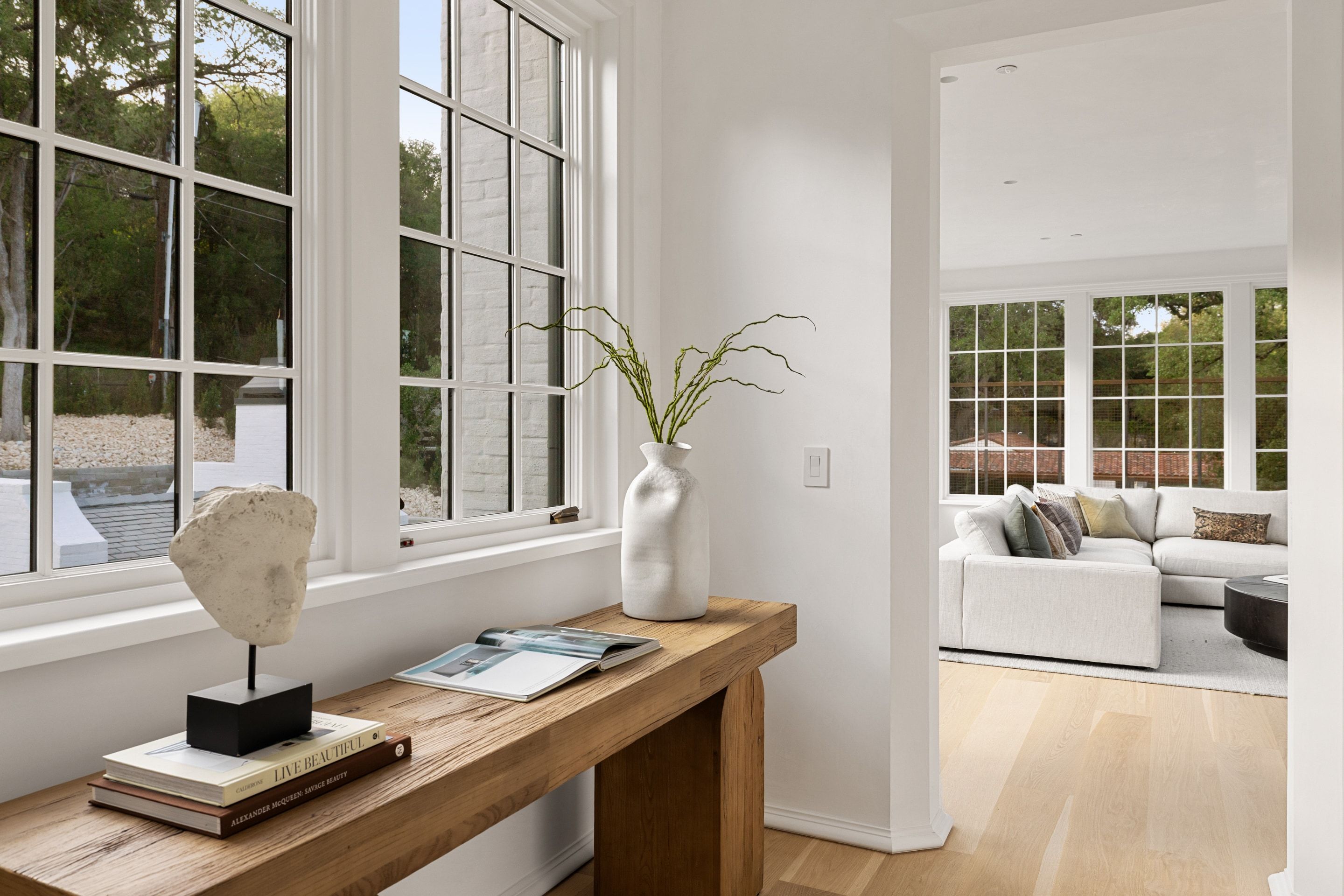 3802 Balcones Drive desk window vignette