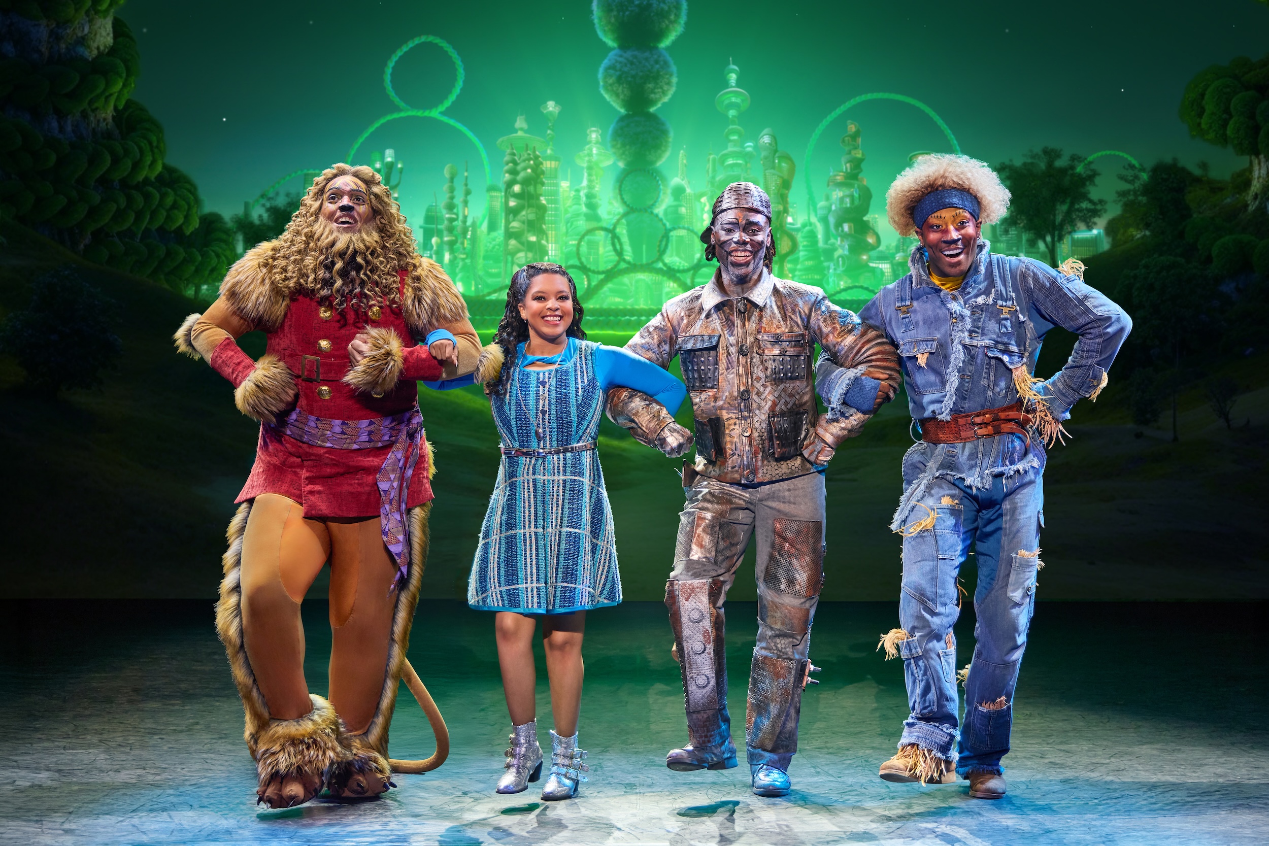 Performers from The Wiz on a stage.