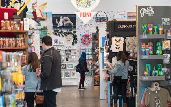 Newsletter image accompanying Blue Genie Art Bazaar’s May Market.